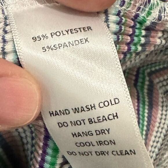 Things Between Striped Stretch Ribbed Top & Shorts Lounge Set Women's L/XL - Picture 4 of 10